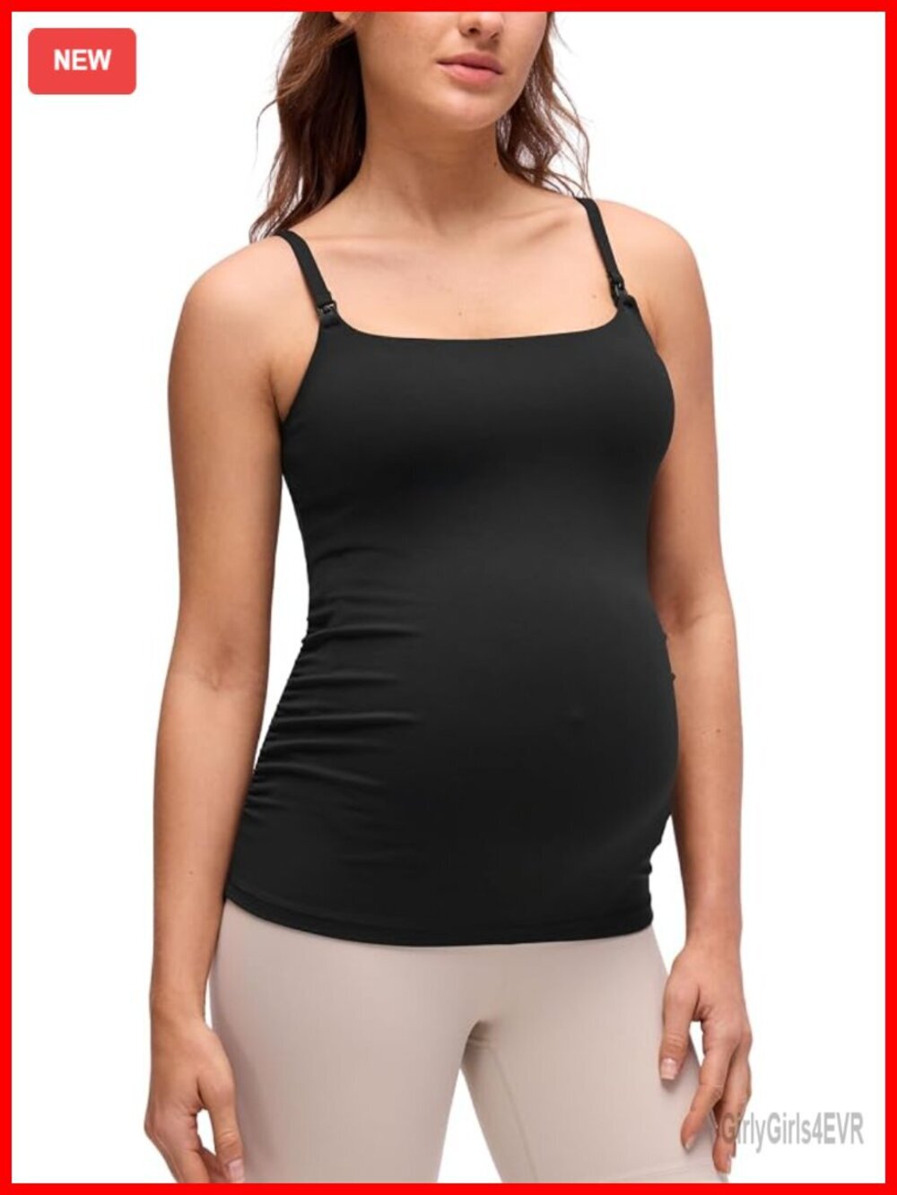 Butterluxe Clip Down Nursing Tank Top with Built in Bra, Adjustable Straps